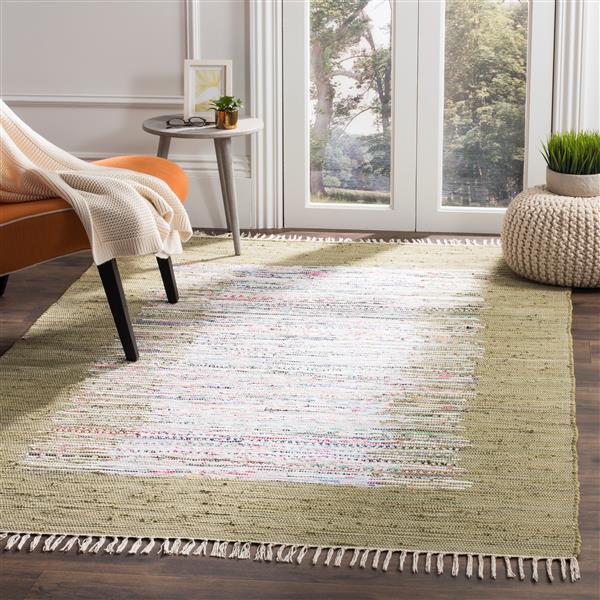 Safavieh Montauk Border Rug - 4-ft x 6-ft - Cotton - Ivory/Olive