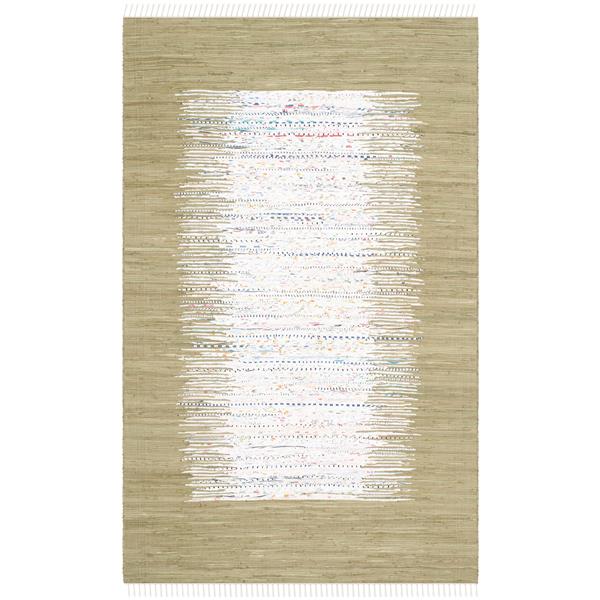 Safavieh Montauk Border Rug - 4-ft x 6-ft - Cotton - Ivory/Olive