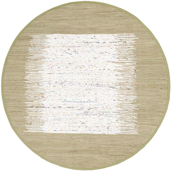 Safavieh Montauk Border Rug - 6-ft x 6-ft - Cotton - Ivory/Olive