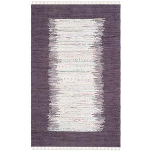 Safavieh Montauk Border Rug - 4-ft x 6-ft - Cotton - Ivory/Purple