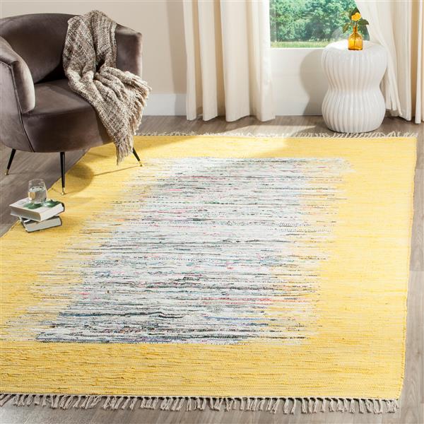 Safavieh Montauk Border Rug - 3-ft x 5-ft - Cotton - Ivory/Yellow