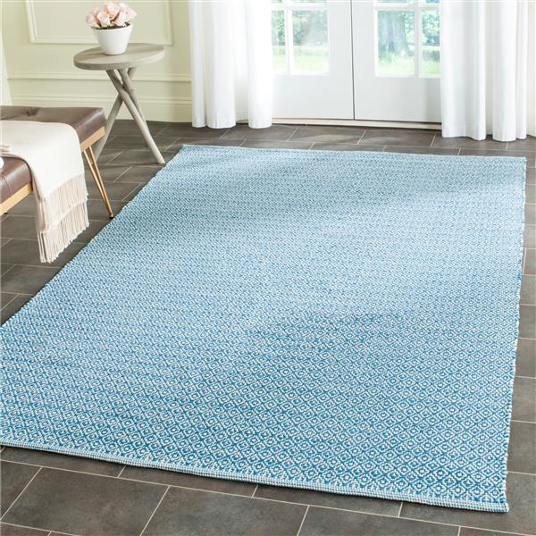 Safavieh Montauk Geometric Rug - 4-ft x 6-ft - Cotton - Ivory/Blue