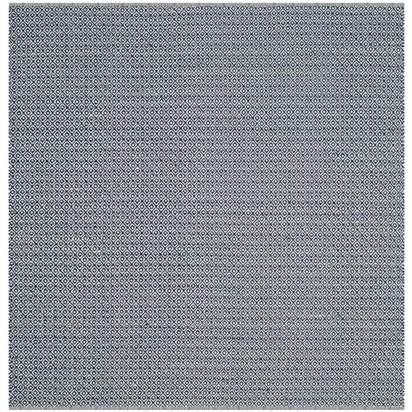 Safavieh Montauk Geometric Rug - 6' x 6' - Cotton - Ivory/Navy Blue ...