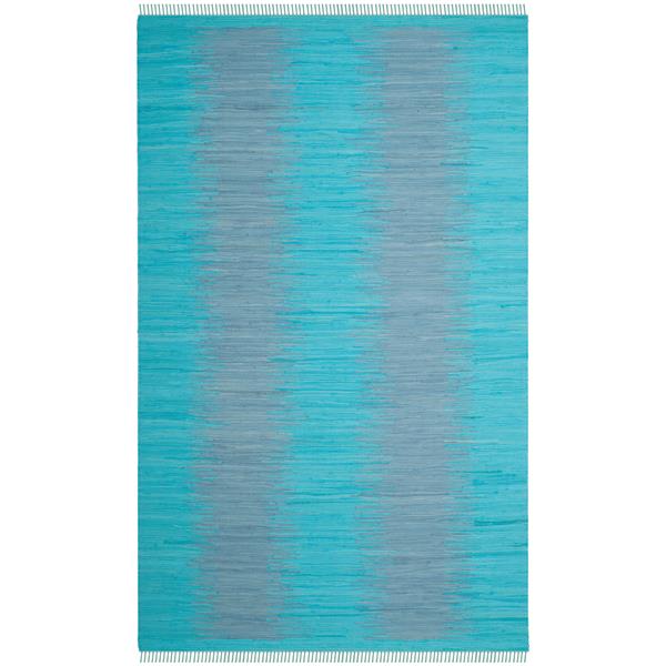 Safavieh Montauk Stripe Rug - 4-ft x 6-ft - Cotton - Turquoise MTK718C ...