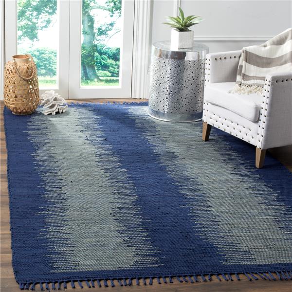 Safavieh Montauk Stripe Rug - 2.5-ft x 4-ft - Cotton - Navy Blue