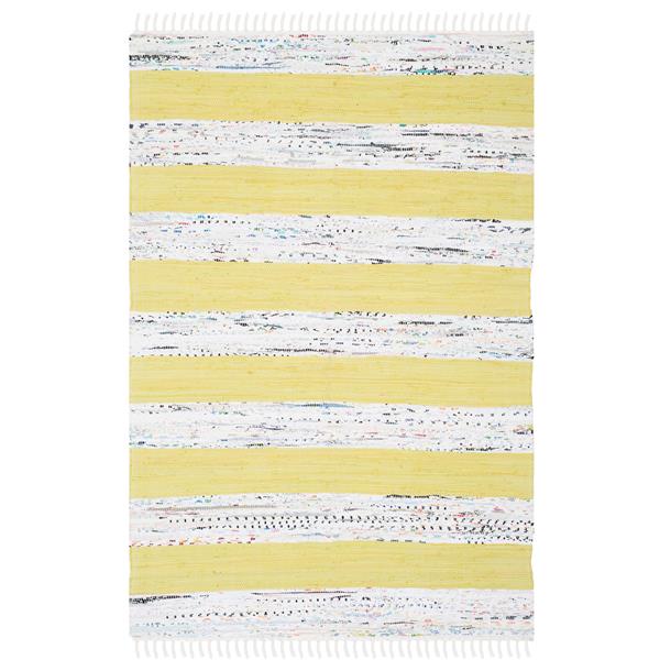 Safavieh Montauk Stripe Rug - 4-ft x 6-ft - Cotton - Ivory/Light Green