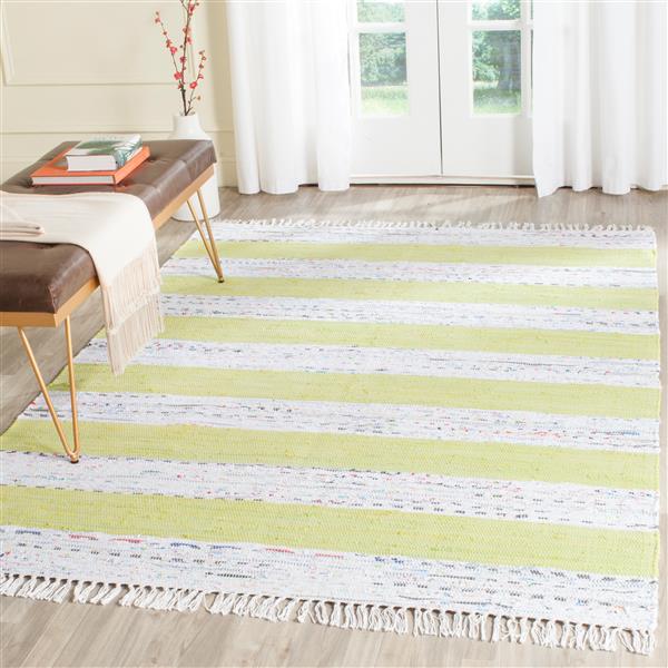 Safavieh Montauk Stripe Rug - 2.3-ft x 3.8-ft - Cotton - Ivory/Green
