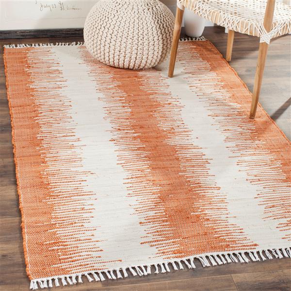 Safavieh Montauk Stripe Rug - 2.5-ft x 4-ft - Cotton - Orange