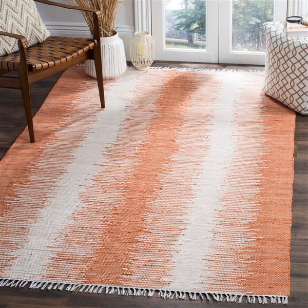 Safavieh Montauk Stripe Rug - 2.5-ft x 4-ft - Cotton - Orange