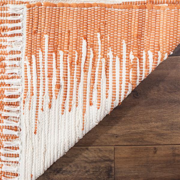 Safavieh Montauk Stripe Rug - 2.3-ft x 7-ft - Cotton - Orange