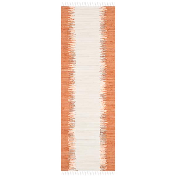 Safavieh Montauk Stripe Rug - 2.3-ft x 7-ft - Cotton - Orange