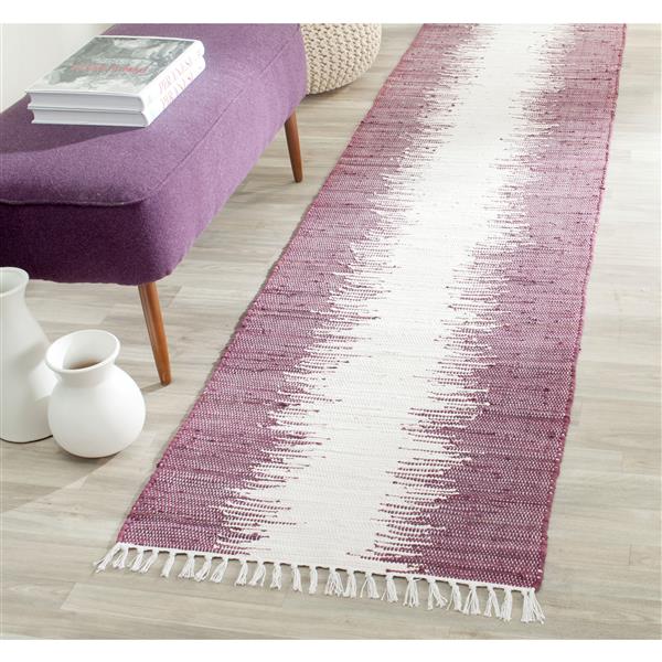 Safavieh Montauk Stripe Rug - 2.3-ft x 6-ft - Cotton - Purple