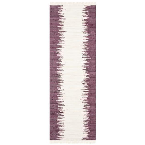 Safavieh Montauk Stripe Rug - 2.3-ft x 6-ft - Cotton - Purple