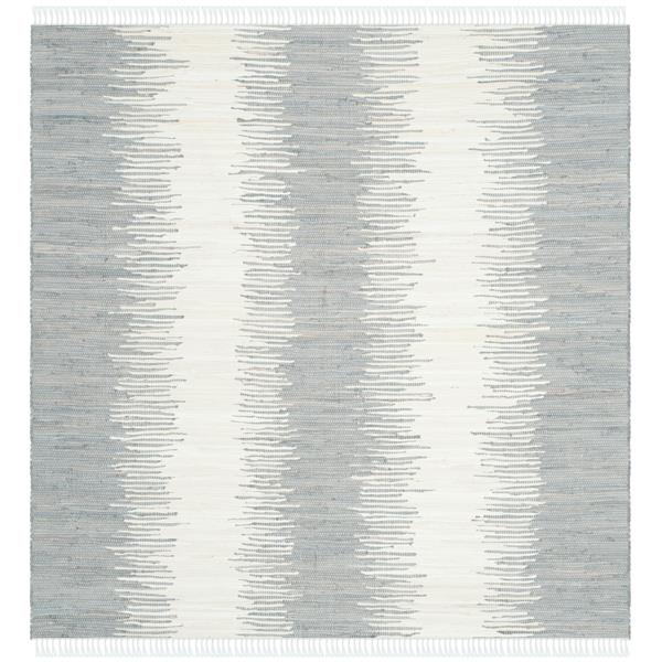 Safavieh Montauk Stripe Rug - 4-ft x 4-ft - Cotton - Gray