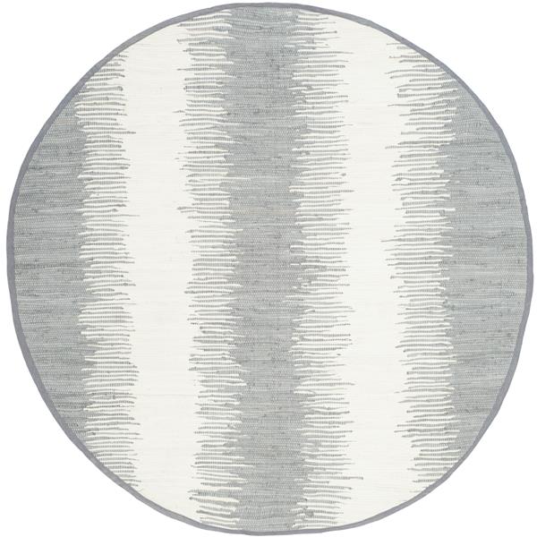 Safavieh Montauk Stripe Rug - 4-ft x 4-ft - Cotton - Gray
