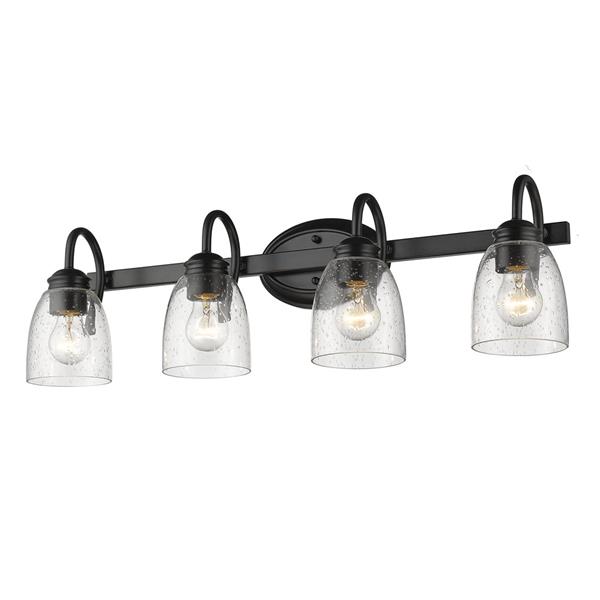 Golden Lighting Parrish 4-Light Bathroom Vanity Light - Black