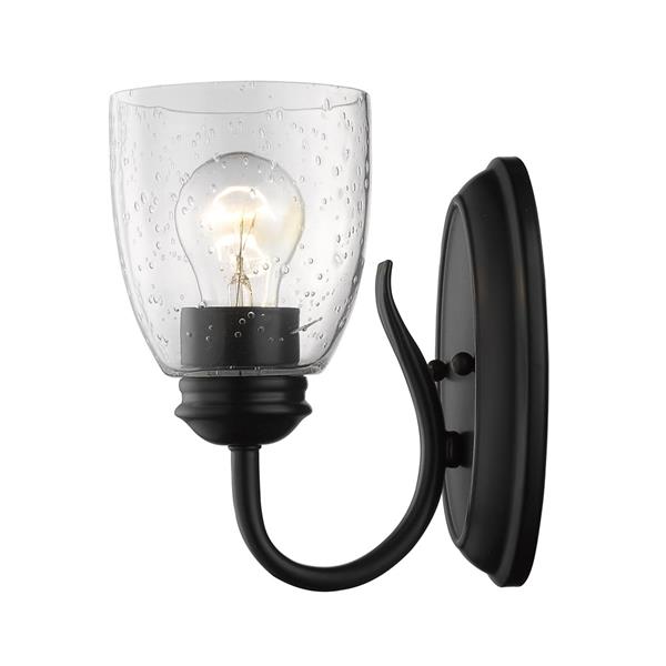 Golden Lighting Parrish 1-Light Bathroom Vanity Light - Black