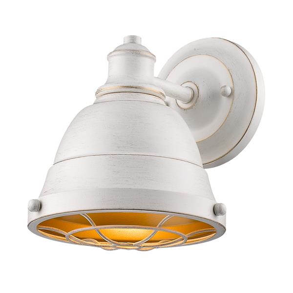 Golden Lighting Bartlett FW 1-Light Bathroom Vanity Light - French White