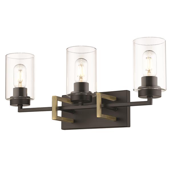 Golden Lighting Tribeca 3 Light Bathroom Vanity Light Black Aged