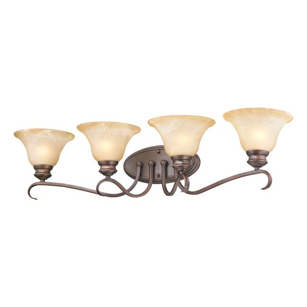 Golden Lighting Lancaster 4-Light Bathroom Vanity Light - Rubbed Bronze