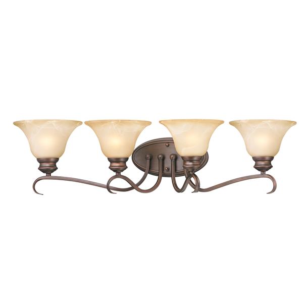 Golden Lighting Lancaster 4-Light Bathroom Vanity Light - Rubbed Bronze