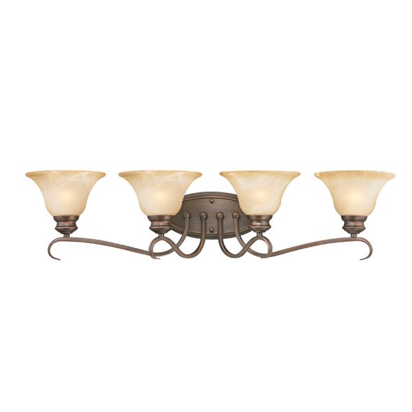 Golden Lighting Lancaster 4-Light Bathroom Vanity Light - Rubbed Bronze