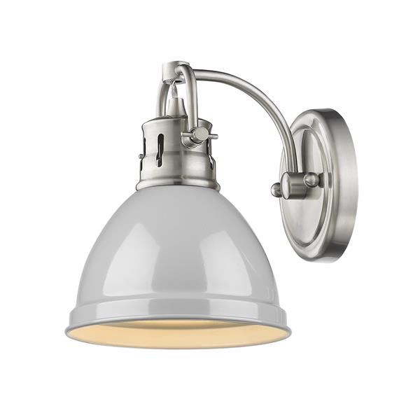 Golden Lighting Duncan 1Light Bathroom Vanity Light Pewter/Grey RONA