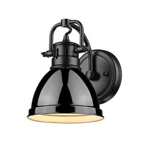 Golden Lighting Duncan 1-Light Bathroom Vanity Light - Black