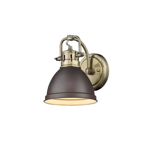 Golden Lighting Duncan 1-Light Bathroom Vanity Light - Aged Brass