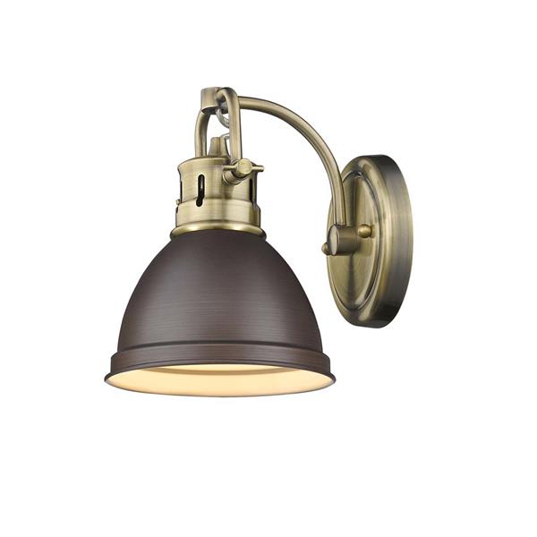 Golden Lighting Duncan 1-Light Bathroom Vanity Light - Aged Brass