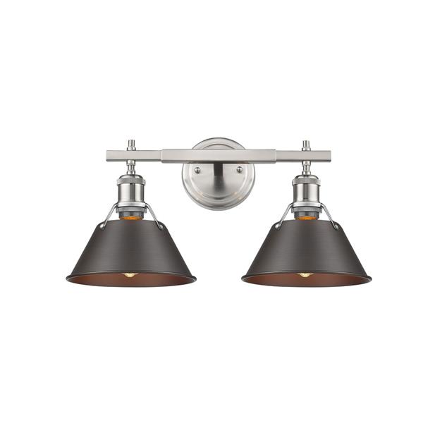Golden Lighting Orwell PW 2-Light Vanity Light - Pewter