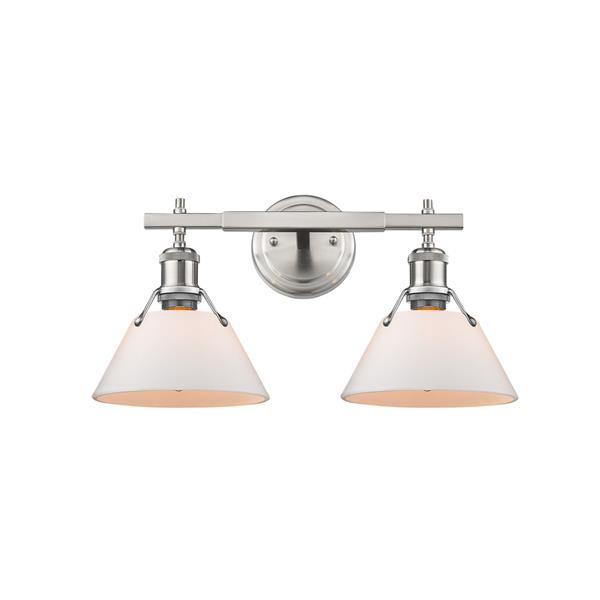 Golden Lighting Orwell PW 2-Light Vanity Bathroomin Light - Pewter