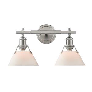 Golden Lighting Orwell PW 2-Light Vanity Bathroomin Light - Pewter