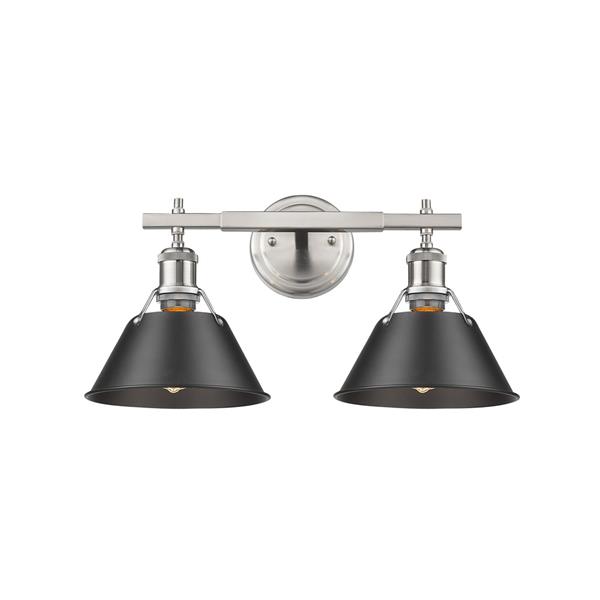 Golden Lighting Orwell PW 2-Light Bathroom Vanity Light - Pewter