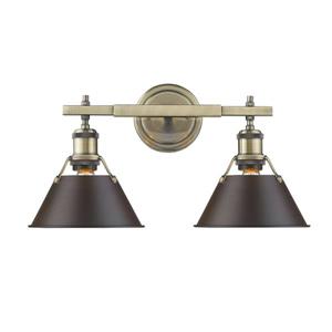 Golden Lighting Orwell AB 2-Light Vanity Light - Aged Brass/Rubbed Bronze