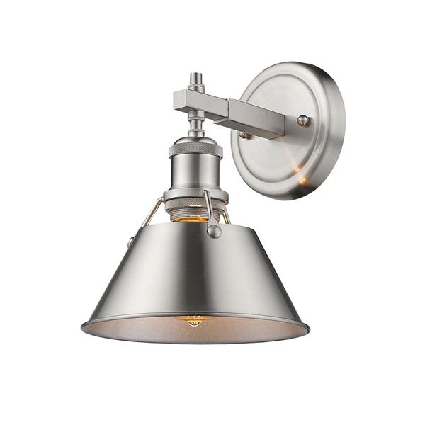 Golden Lighting Orwell PW 1-Light Bathroom Vanity Light - Pewter