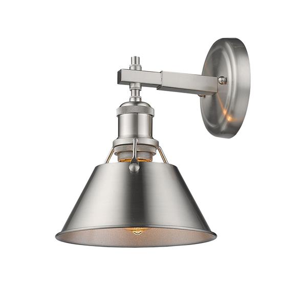 Golden Lighting Orwell PW 1-Light Bathroom Vanity Light - Pewter