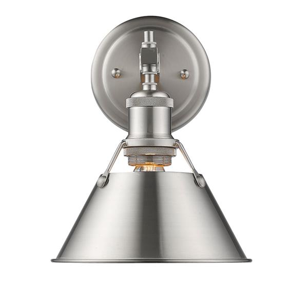 Golden Lighting Orwell PW 1-Light Bathroom Vanity Light - Pewter