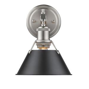 Golden Lighting Orwell PW 1-Light Bathroom Vanity Light - Pewter/Black