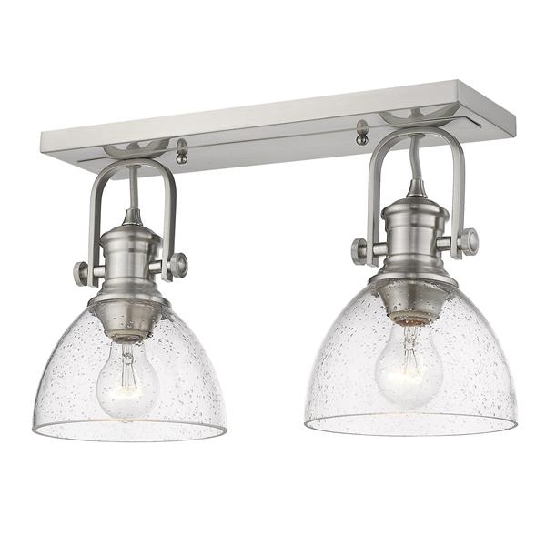 Golden Lighting Hines 2-Light Bathroom Vanity Light - Pewter