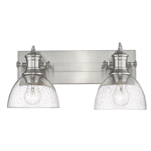 Golden Lighting Hines 2-Light Bathroom Vanity Light - Pewter