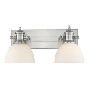 Golden Lighting Hines 2-Light Bathroom Vanity Light - Pewter