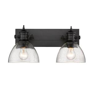 Golden Lighting Hines 2-Light Bathroom Vanity Light - Black