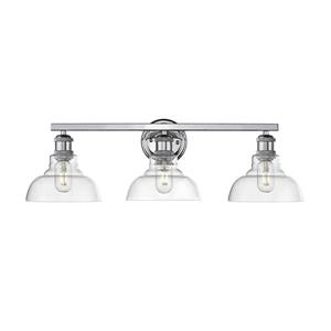 Golden Lighting Carver 3-Light Bathroom Vanity Light - Chrome