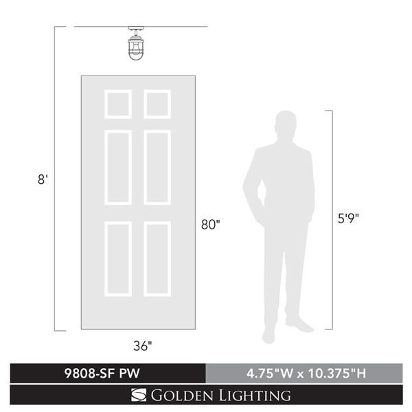 Golden Lighting Seaport Semi-Flush Light - Silver