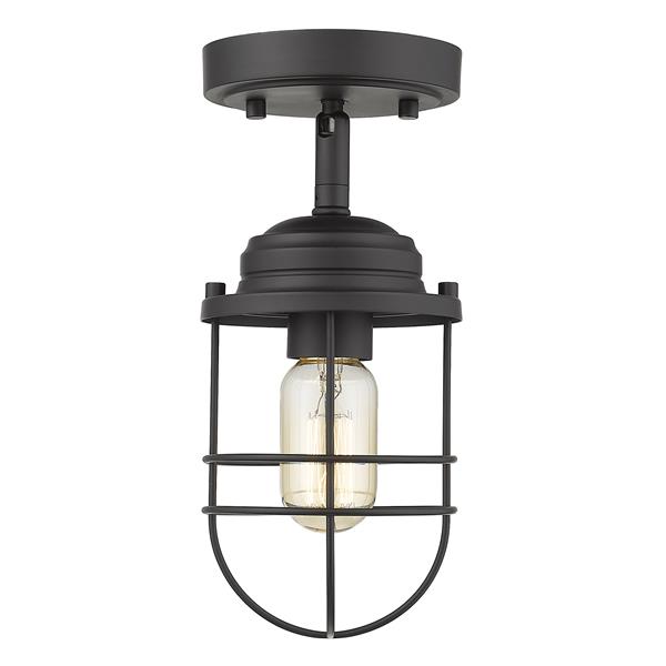 Golden Lighting Seaport Semi-Flush Light - Black