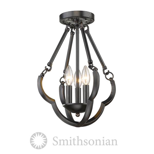 Golden Lighting Smithsonian Semi Flush Convertible Light - Bronze