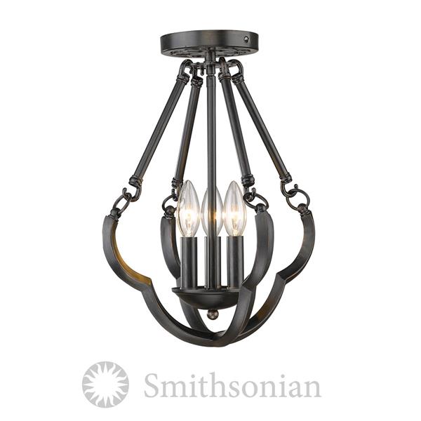 Golden Lighting Smithsonian Semi Flush Convertible Light - Bronze