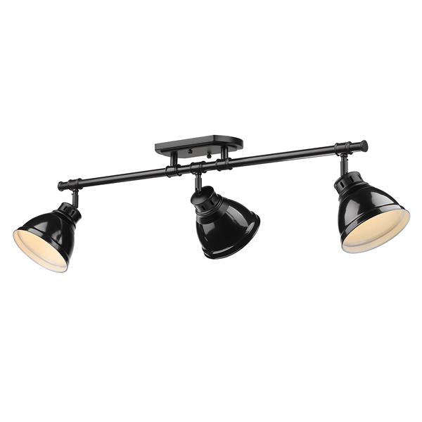 Golden Lighting Duncan 3-Light Semi-Flush Light - Black