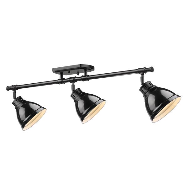 Golden Lighting Duncan 3-Light Semi-Flush Light - Black